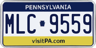 PA license plate MLC9559