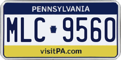 PA license plate MLC9560