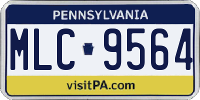 PA license plate MLC9564