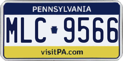 PA license plate MLC9566
