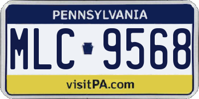 PA license plate MLC9568