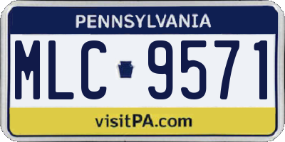 PA license plate MLC9571
