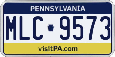 PA license plate MLC9573