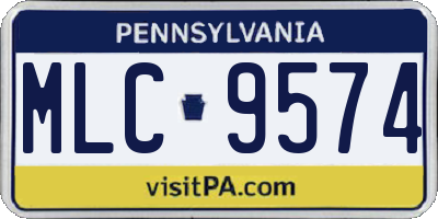 PA license plate MLC9574