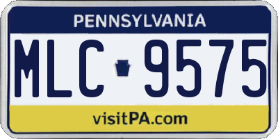 PA license plate MLC9575
