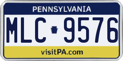 PA license plate MLC9576