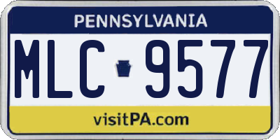 PA license plate MLC9577