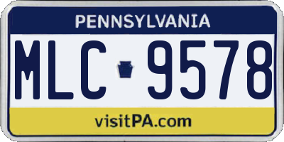 PA license plate MLC9578
