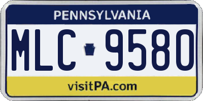 PA license plate MLC9580