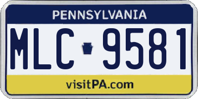 PA license plate MLC9581