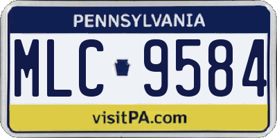 PA license plate MLC9584