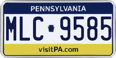 PA license plate MLC9585