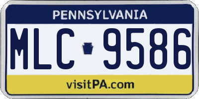 PA license plate MLC9586