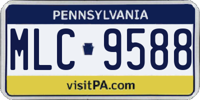 PA license plate MLC9588