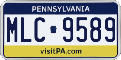 PA license plate MLC9589