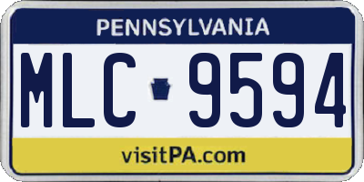 PA license plate MLC9594