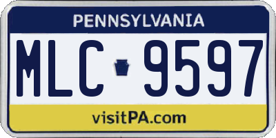 PA license plate MLC9597