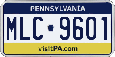 PA license plate MLC9601