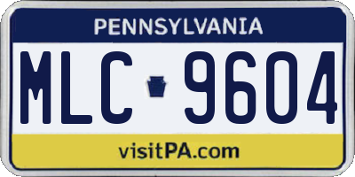 PA license plate MLC9604
