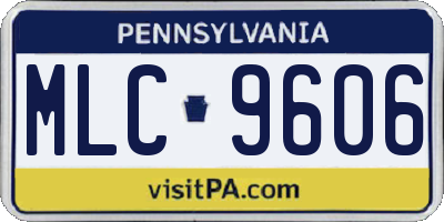 PA license plate MLC9606