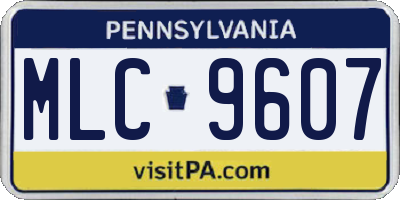 PA license plate MLC9607