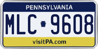 PA license plate MLC9608