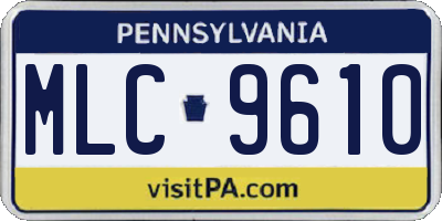 PA license plate MLC9610