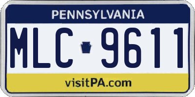 PA license plate MLC9611