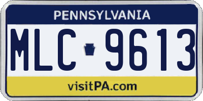 PA license plate MLC9613