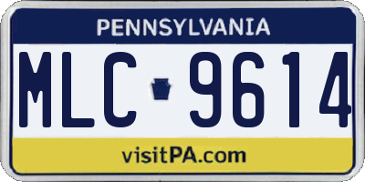 PA license plate MLC9614