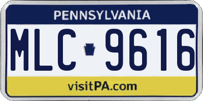 PA license plate MLC9616