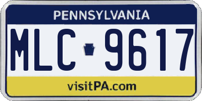 PA license plate MLC9617
