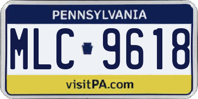 PA license plate MLC9618