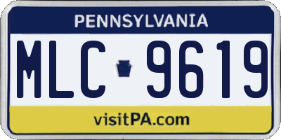 PA license plate MLC9619