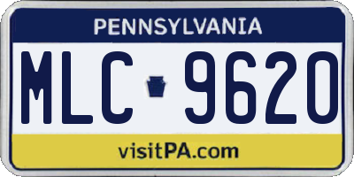 PA license plate MLC9620