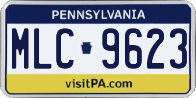 PA license plate MLC9623