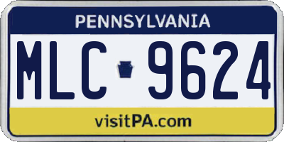 PA license plate MLC9624