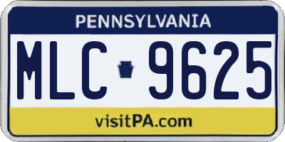 PA license plate MLC9625