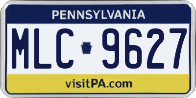 PA license plate MLC9627