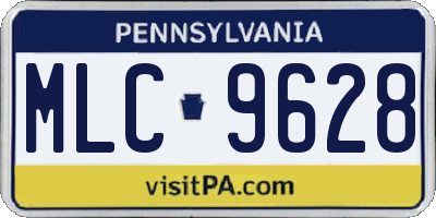 PA license plate MLC9628