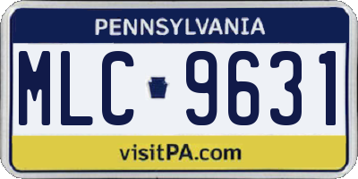 PA license plate MLC9631