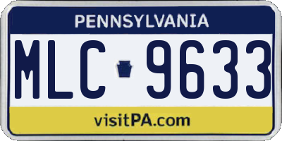 PA license plate MLC9633