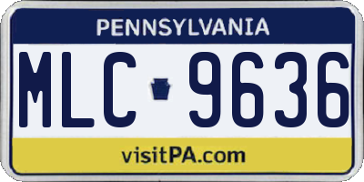 PA license plate MLC9636