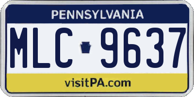 PA license plate MLC9637