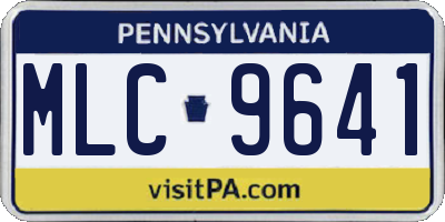 PA license plate MLC9641
