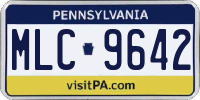 PA license plate MLC9642
