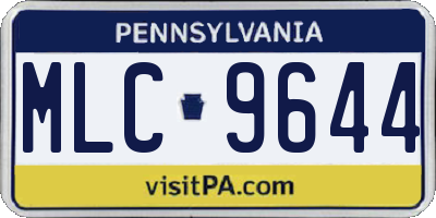 PA license plate MLC9644