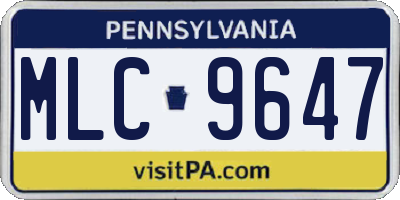 PA license plate MLC9647