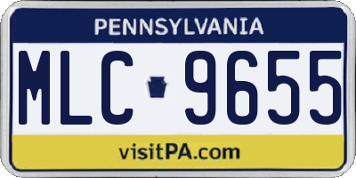 PA license plate MLC9655