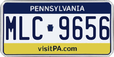 PA license plate MLC9656